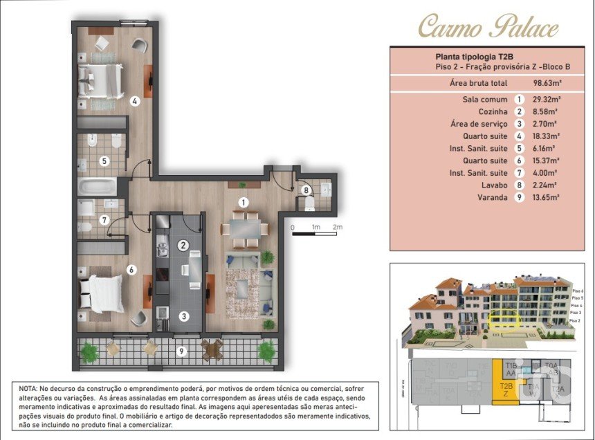 Appartement T2 à Funchal (Sé) de 98 m²