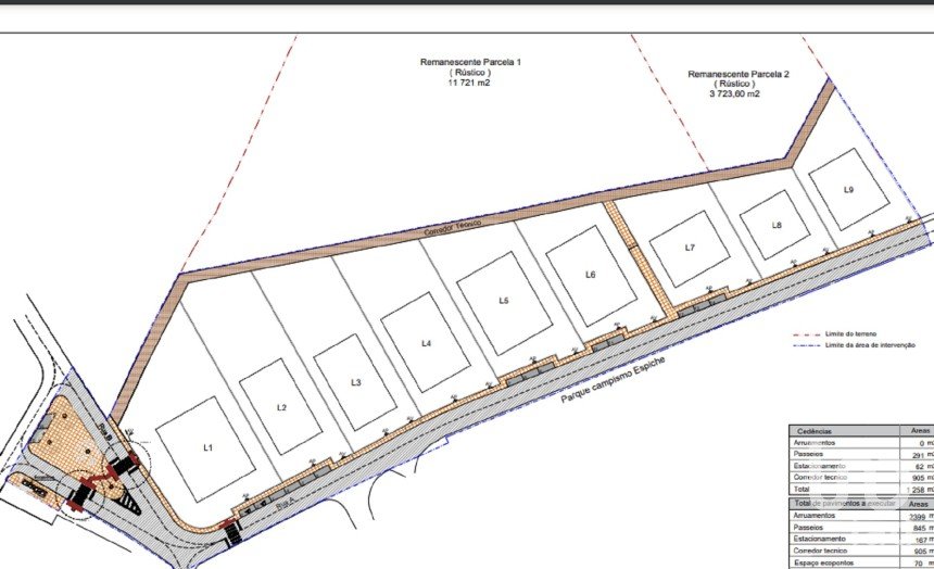 Terreno em Luz de 1 303 m²