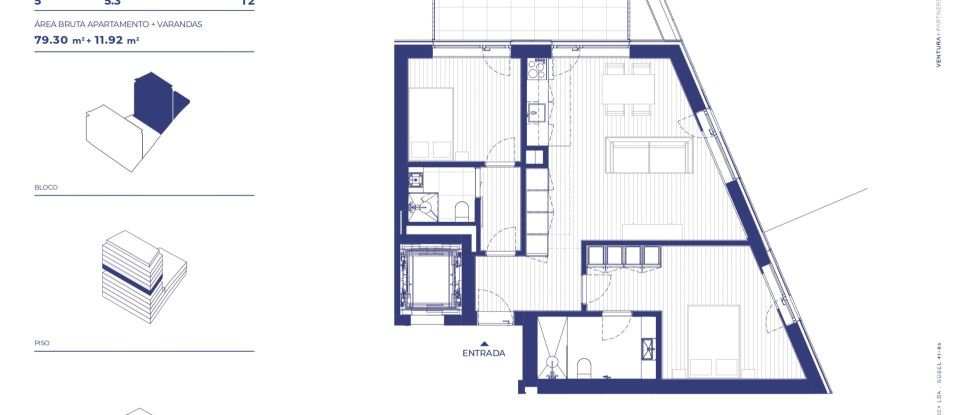 Apartamento T2 em Campanhã de 80 m²