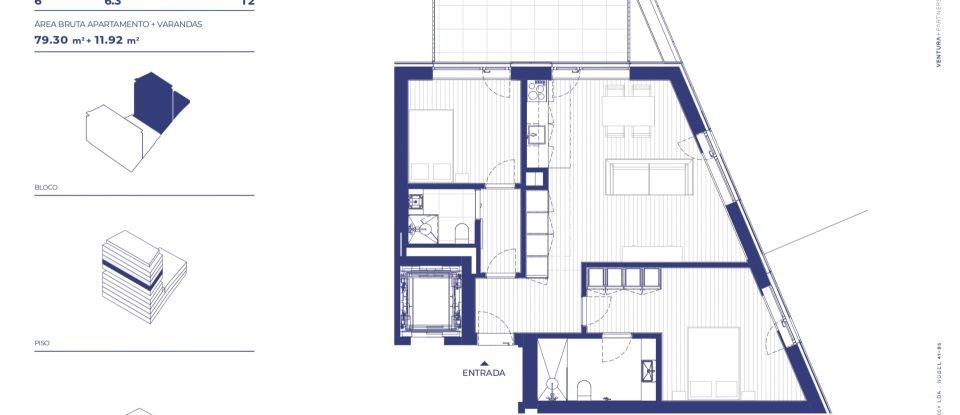 Appartement T2 à Campanhã de 80 m²