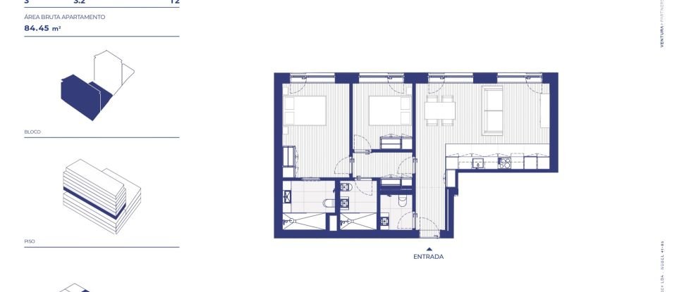 Apartamento T2 em Campanhã de 85 m²