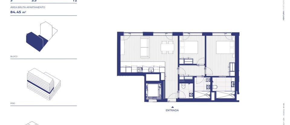 Appartement T2 à Campanhã de 85 m²