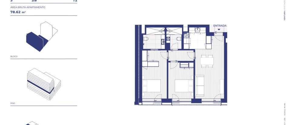 Apartamento T2 em Campanhã de 78 m²