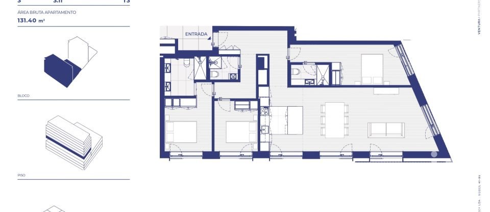 Apartamento T3 em Campanhã de 132 m²