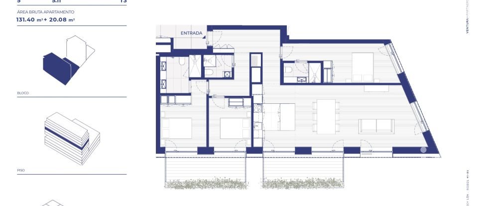 Apartamento T3 em Campanhã de 132 m²