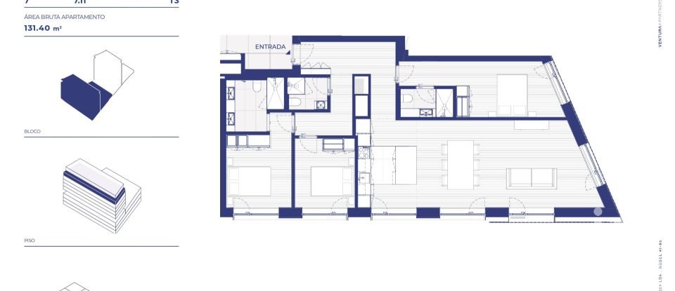 Appartement T3 à Campanhã de 131 m²