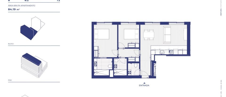 Apartamento T2 em Campanhã de 85 m²