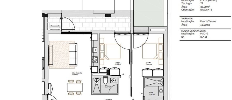 Appartement T2 à Paranhos de 85 m²