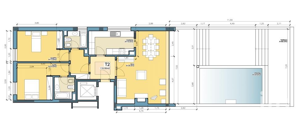 Appartement T2 à Parque das Nações de 150 m²