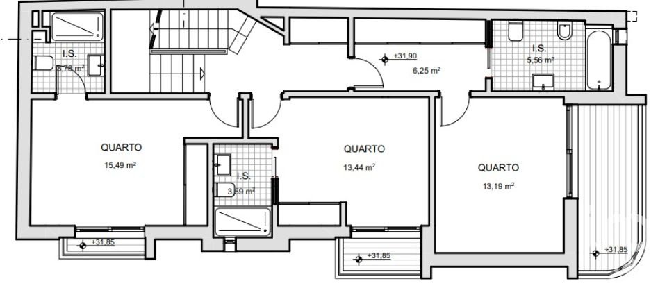 Maison T3 à Faro (Sé e São Pedro) de 90 m²