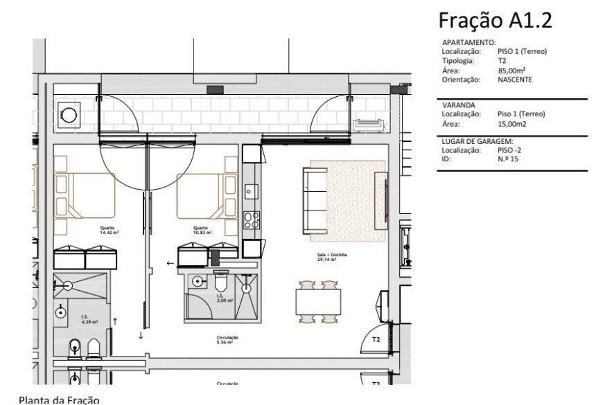 Appartement T2 à Paranhos de 85 m²