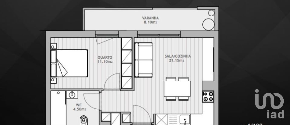 Apartment T1 in Mazedo e Cortes of 51 m²