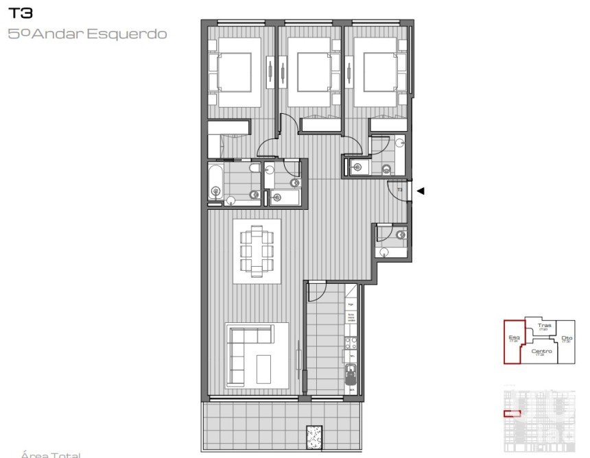 Apartamento T3 em Ramalde de 154 m²