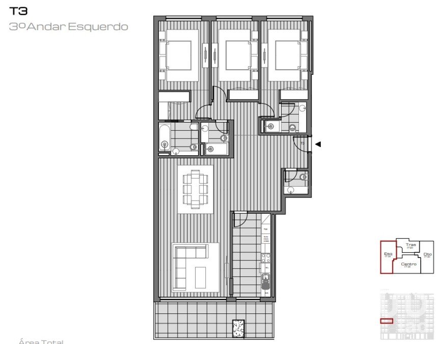 Apartamento T3 em Ramalde de 154 m²