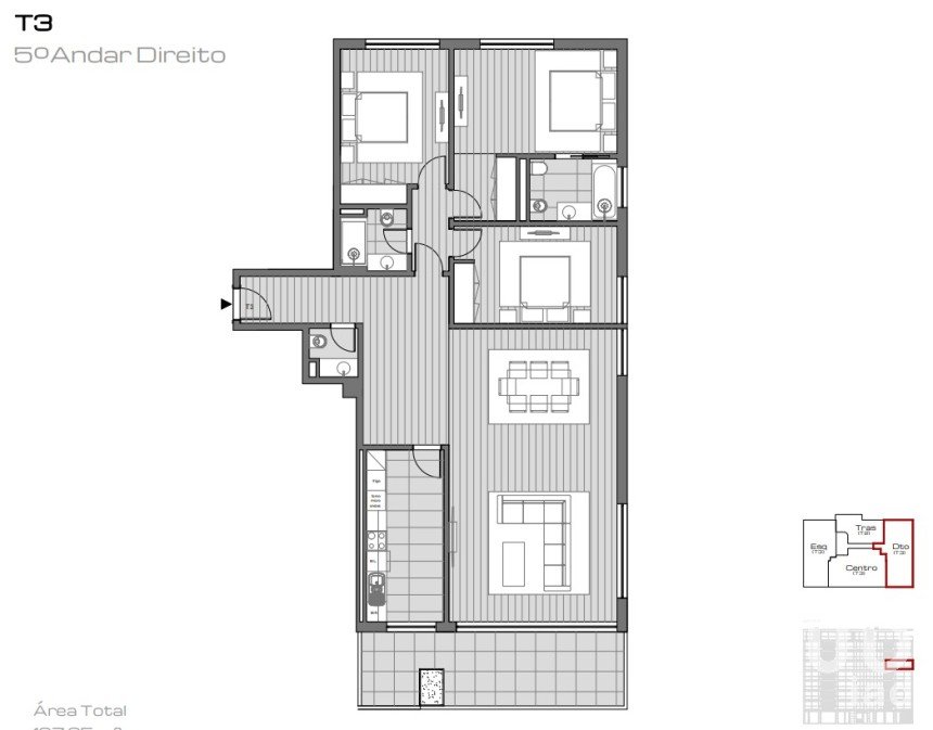 Apartamento T3 em Ramalde de 150 m²