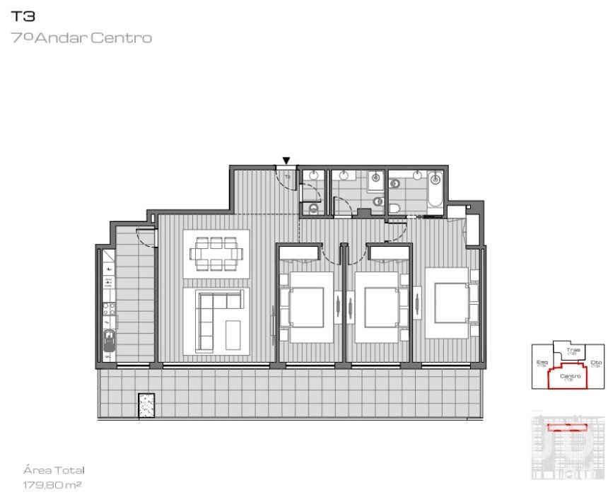 Apartamento T3 em Ramalde de 142 m²