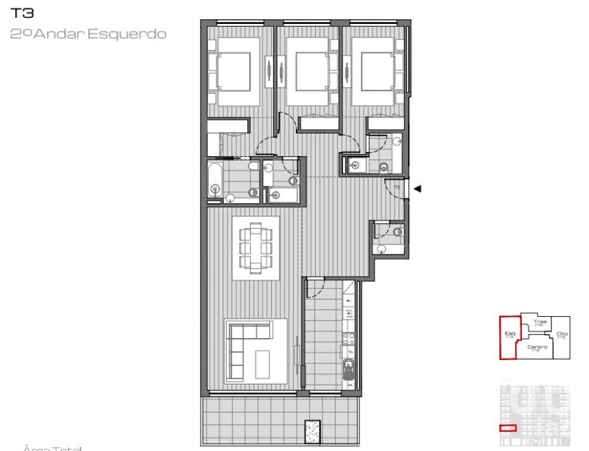 Apartamento T3 em Ramalde de 154 m²