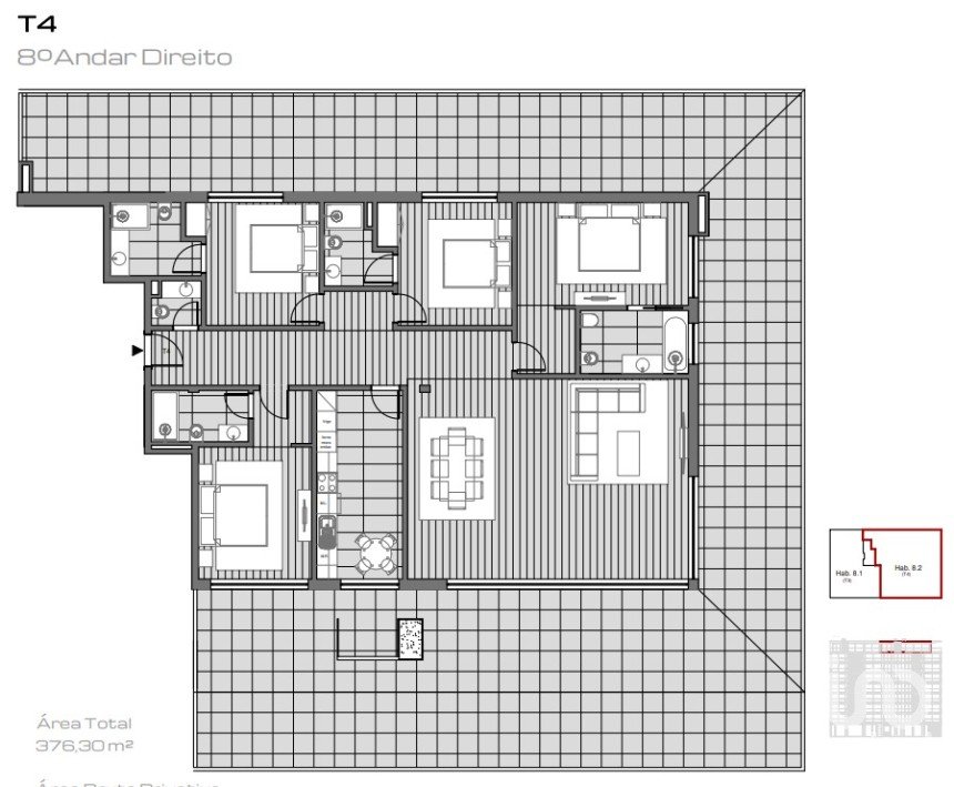 Apartment T4 in Ramalde of 183 m²