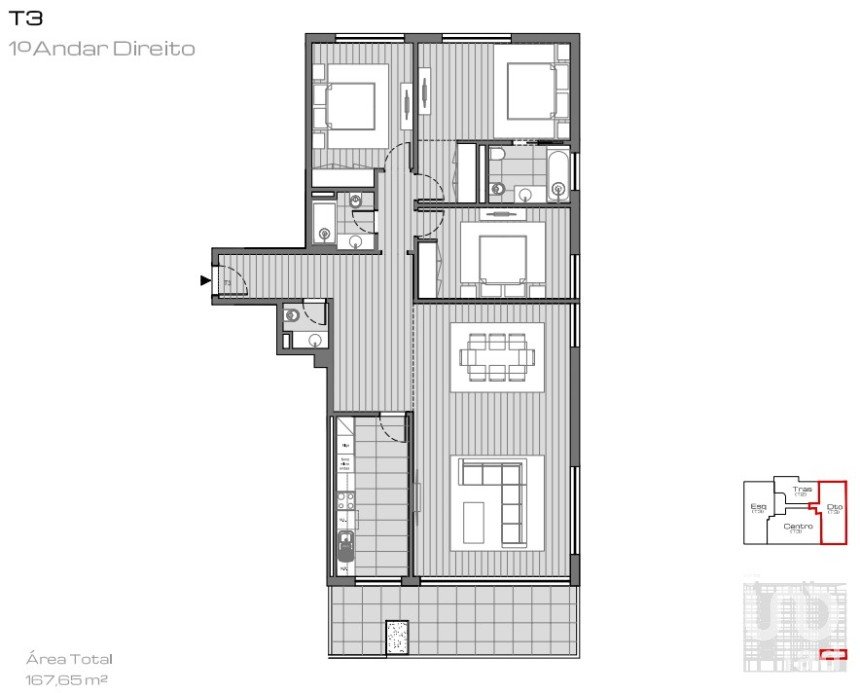 Apartamento T3 em Ramalde de 150 m²