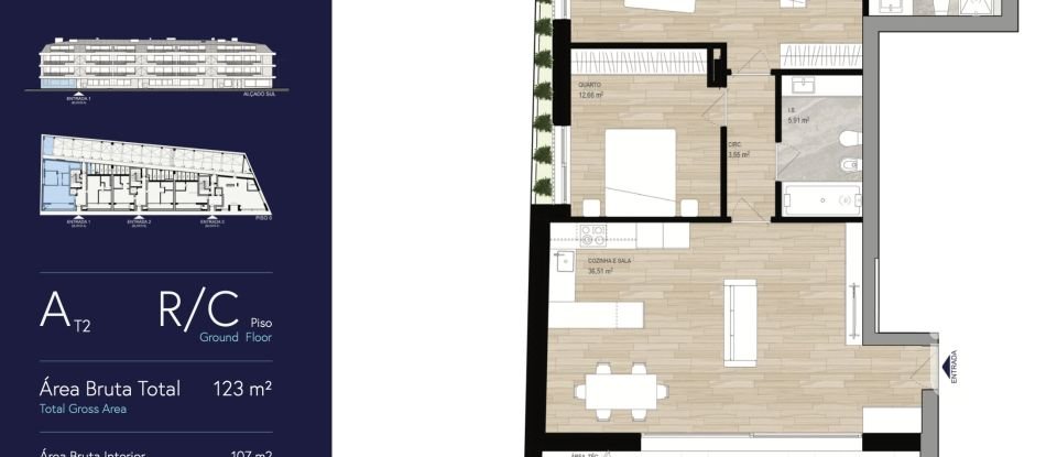 Appartement T2 à Montijo e Afonsoeiro de 123 m²