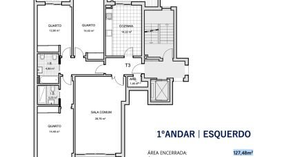 Apartamento T3 em Montenegro de 127 m²