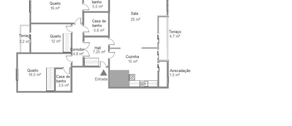 Apartamento T3 em Fátima de 128 m²