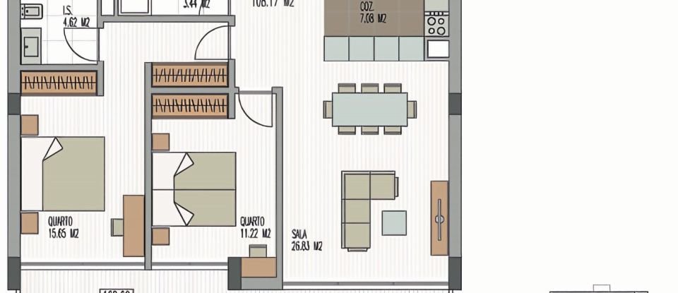 Apartamento T2 em São Martinho de 108 m²