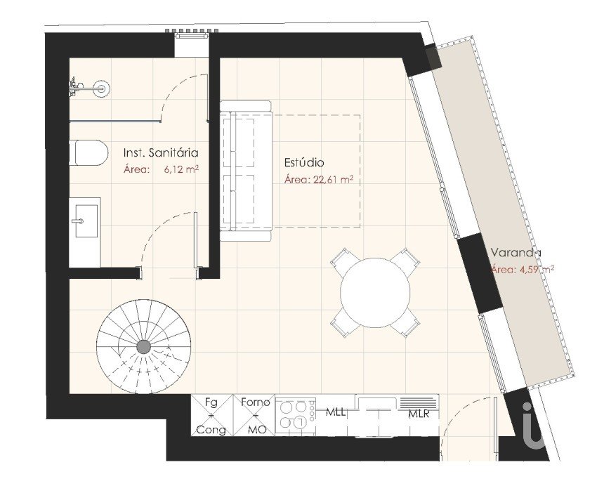 Estúdio T1 em Pombal de 95 m²