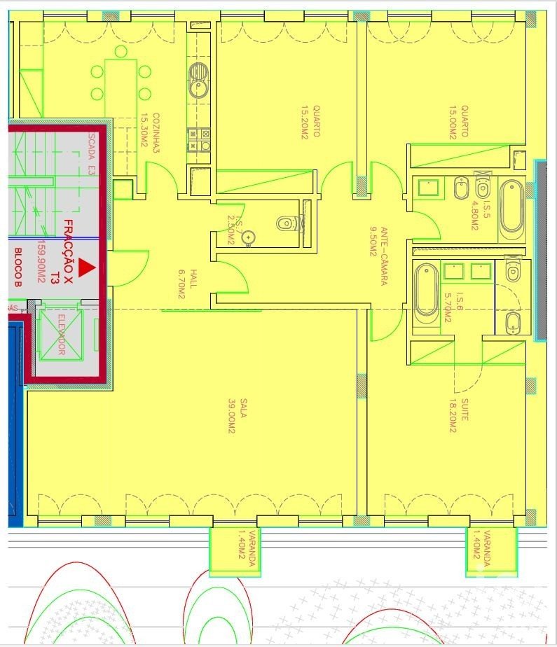 Apartamento T3 em Estrela de 160 m²