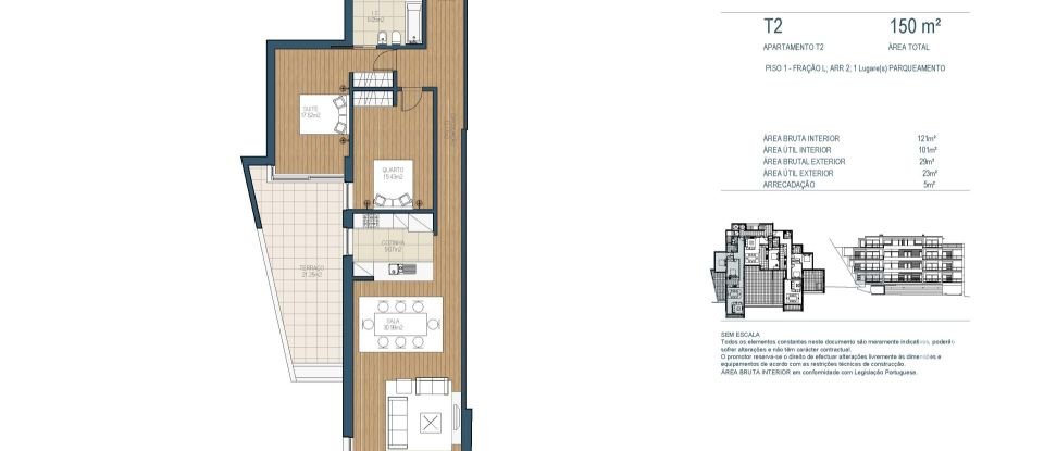 Appartement T2 à Sesimbra (Santiago) de 150 m²