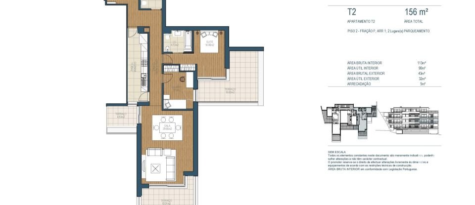 Appartement T2 à Sesimbra (Santiago) de 156 m²