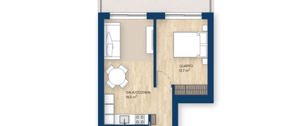 Apartamento T1 em Canidelo de 48 m²