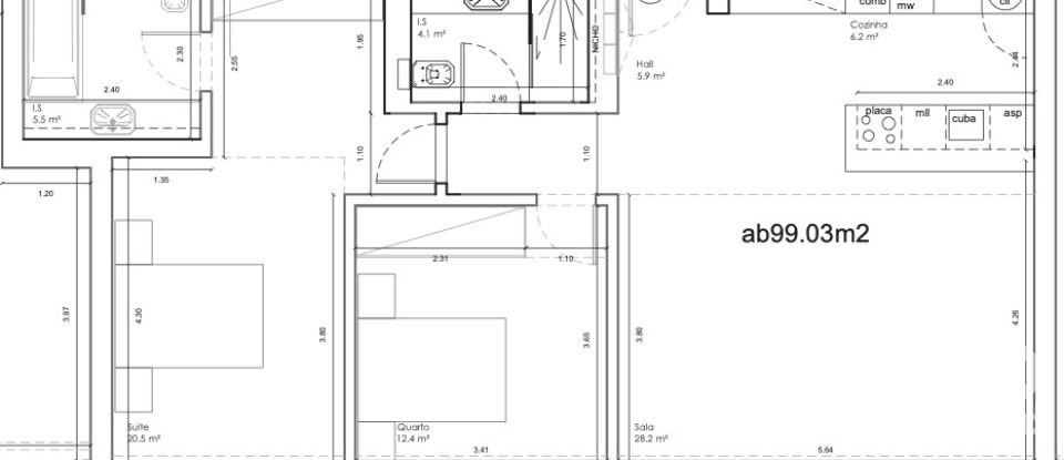 Apartamento T2 em Estrela de 99 m²