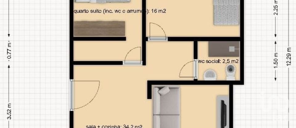 Apartamento T2 em Misericórdia de 95 m²