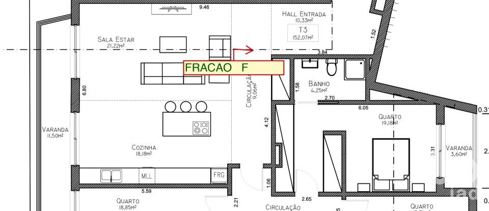 Apartamento T3 em Oliveira De Azeméis, Santiago De Riba-Ul, Ul, Macinhata Da Seixa E Madail de 160 m²