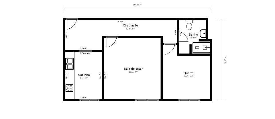 Appartement T1 à Laranjeiro e Feijó de 60 m²