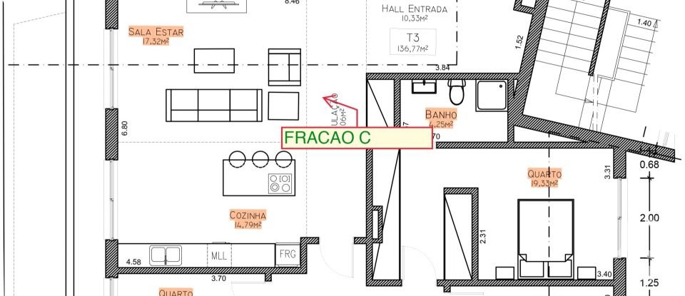 Apartment T3 in Oliveira De Azeméis, Santiago De Riba-Ul, Ul, Macinhata Da Seixa E Madail of 167 m²