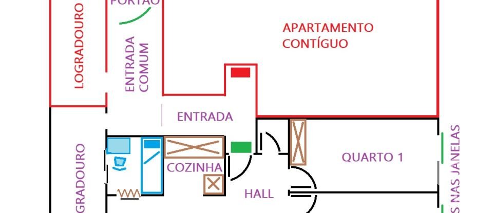 Appartement T2 à Benfica de 75 m²