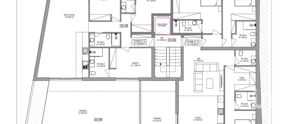 Appartement T3 à Arcozelo de 116 m²