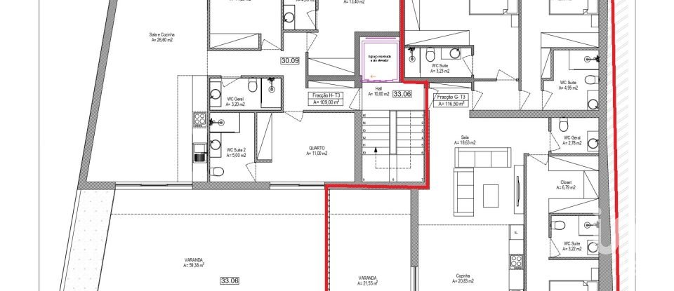 Appartement T3 à Arcozelo de 116 m²