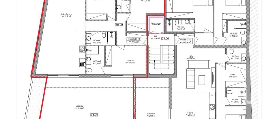 Appartement T3 à Arcozelo de 109 m²