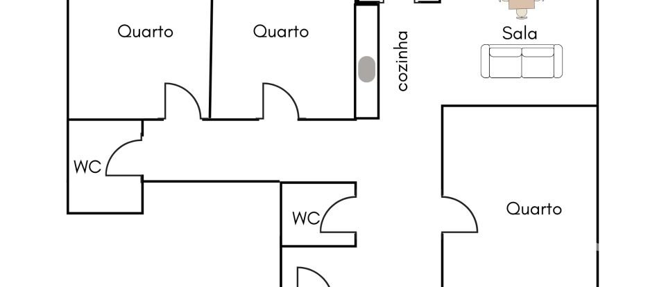 Apartamento T2 em Mafamude e Vilar do Paraíso de 96 m²