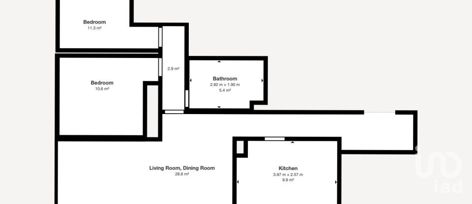 Apartamento T2 em Braga (São Vítor) de 72 m²