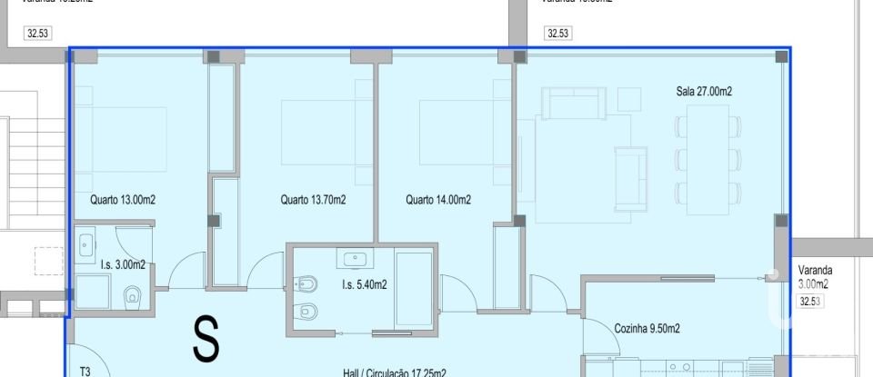 Apartamento T3 em Viana do Castelo (Santa Maria Maior e Monserrate) e Meadela de 118 m²