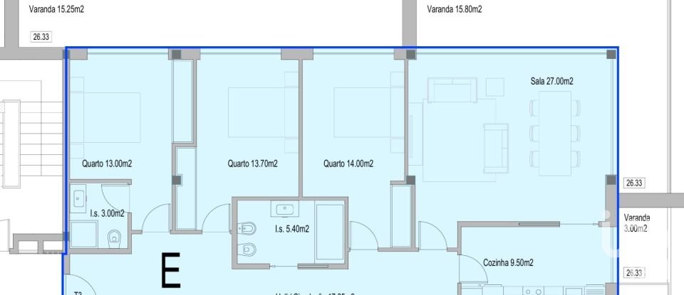 Apartamento T3 em Viana do Castelo (Santa Maria Maior e Monserrate) e Meadela de 118 m²