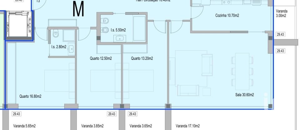 Appartement T3 à Viana do Castelo (Santa Maria Maior e Monserrate) e Meadela de 125 m²