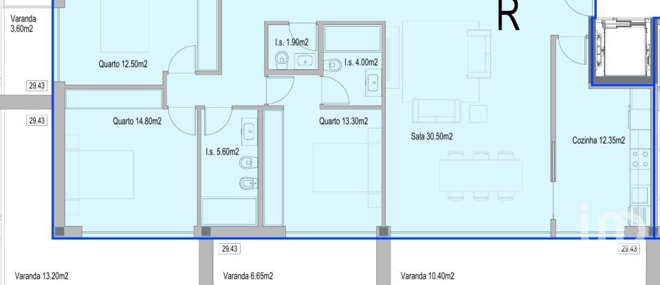 Apartamento T3 em Viana do Castelo (Santa Maria Maior e Monserrate) e Meadela de 125 m²