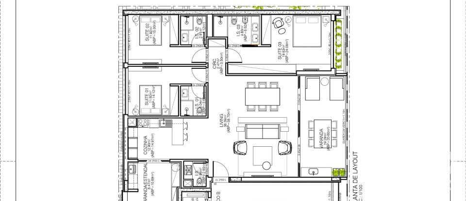 Appartement T3 à Oeiras e São Julião da Barra, Paço de Arcos e Caxias de 138 m²