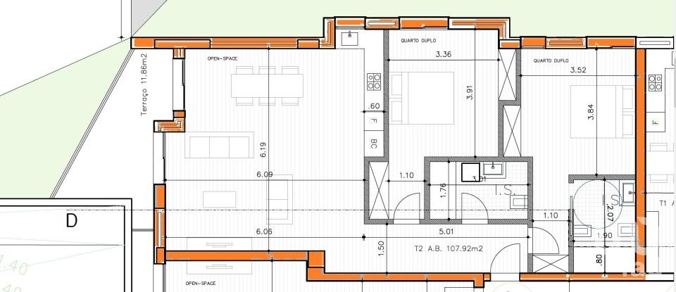 Apartamento T2 em Canidelo de 97 m²