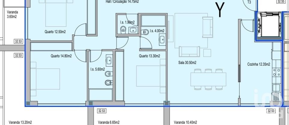 Apartamento T3 em Viana do Castelo (Santa Maria Maior e Monserrate) e Meadela de 125 m²